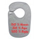 Bavoir bébé "100 % rugby " Gris/Rouge