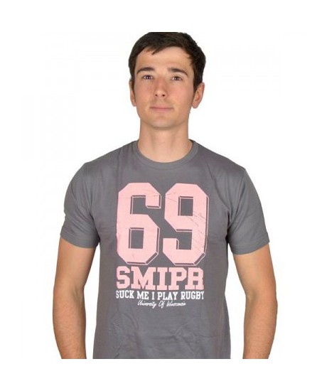 SUCK ME  " I PLAY RUGBY " 69  gris / rose