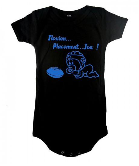 Body bébé "Flexion... Jeu !!" Noir/Bleu