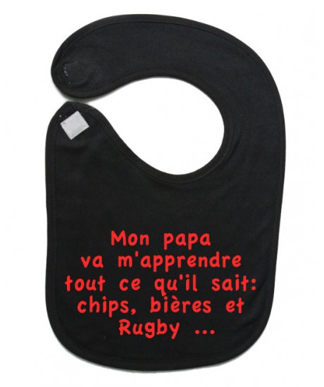 Bavoir bébé "Chips" Noir/Rouge