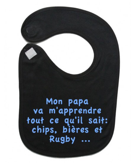 Bavoir bébé "Chips" Noir/Bleu