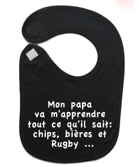 Bavoir bébé "Chips" Noir/Blanc