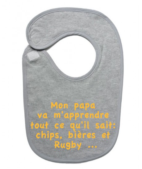 Bavoir bébé "Chips" Gris/Or