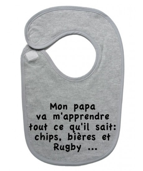 Bavoir bébé "Chips" Gris/Noir