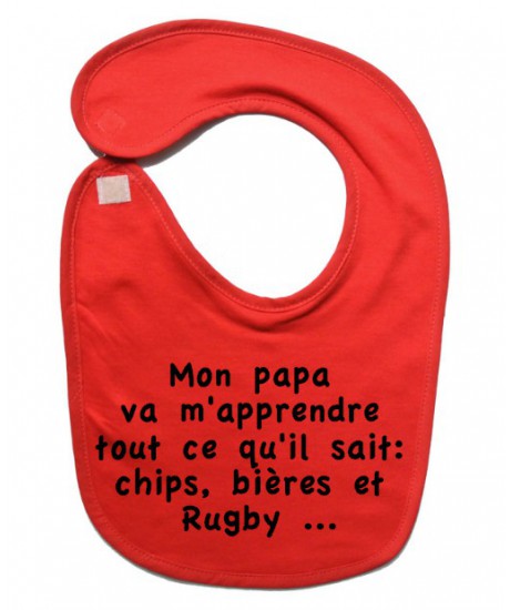 Bavoir bébé "Chips" Rouge/Noir