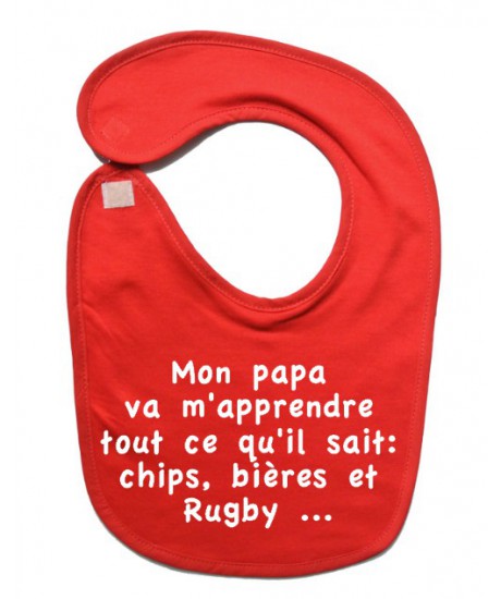 Bavoir bébé "Chips" Rouge/Blanc