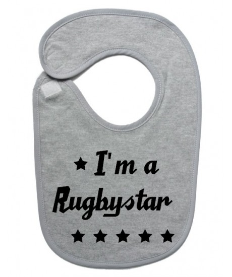 Bavoir bébé "Rugbystar" Gris/Noir