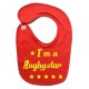 Bavoir bébé "Rugbystar" Rouge/Jaune