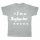 Tee shirt rugby bébé "Rugbystar" Gris/Blanc