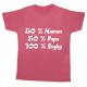 Tee shirt rugby bébé "100 % rugby" Rose/Blanc