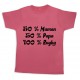 Tee shirt rugby bébé "100 % rugby" Rose/Noir