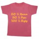 Tee shirt rugby bébé "100 % rugby" Rose/Or