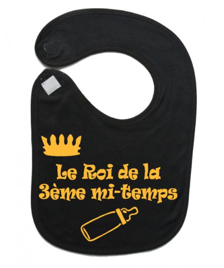 Bavoir bébé "Roi de la 3ème mi-temps" Noir/Or