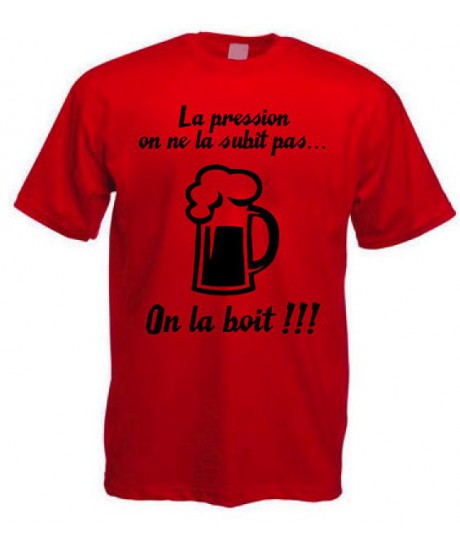 Tee shirt rugby "La pression" rouge
