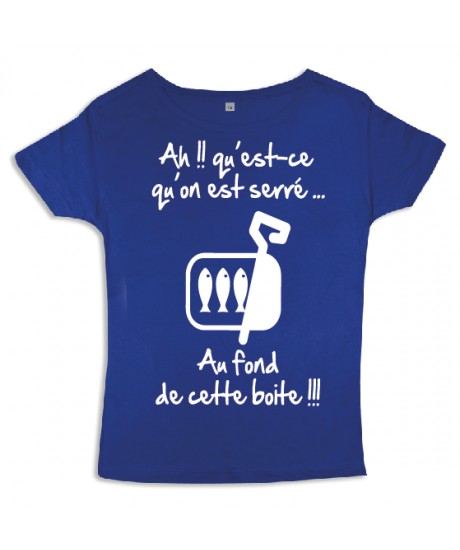 Tee shirt femme 3ème mi-temps "Sardines" Bleu/Blanc