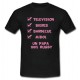 Tee shirt "Papa 100 % Rugby" Noir/Rose