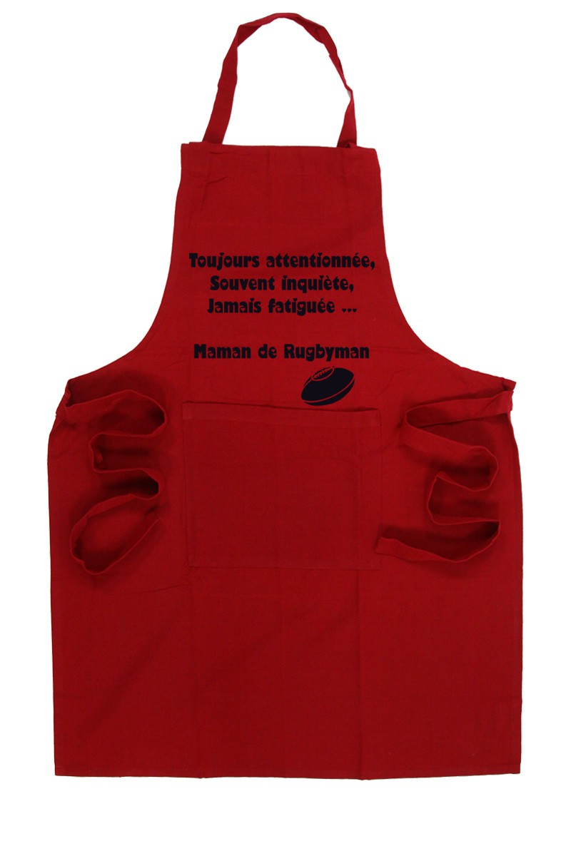 Tablier de cuisine Rugby Rouge - Esprit Rugby