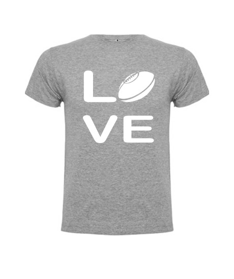 Tee shirt Love Rugby Gris