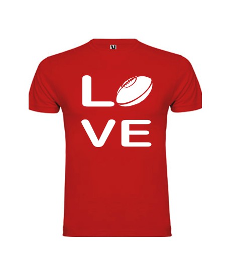 Tee shirt Love Rugby Rouge