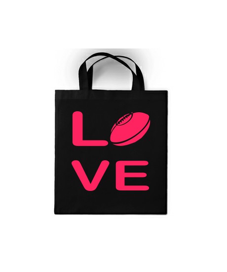 Sac en toile Love Rugby Noir/ Rose