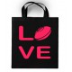 Sac en toile Love Rugby Noir/ Rose