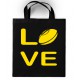 Sac en toile Love Rugby Noir/ Jaune