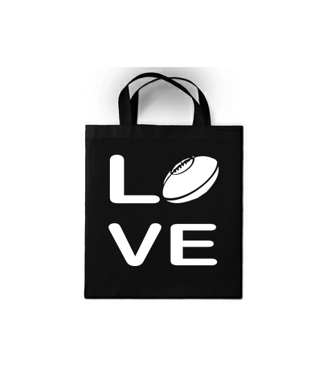 sac en toile Love Rugby Noir/ Blanc