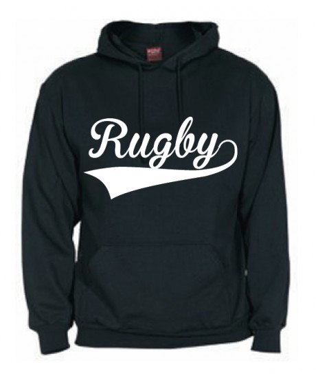 Sweat capuche Rugby Noir