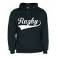 Sweat capuche Rugby Noir