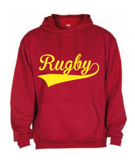 Sweat capuche Rugby Rouge