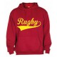 Sweat capuche Rugby Rouge