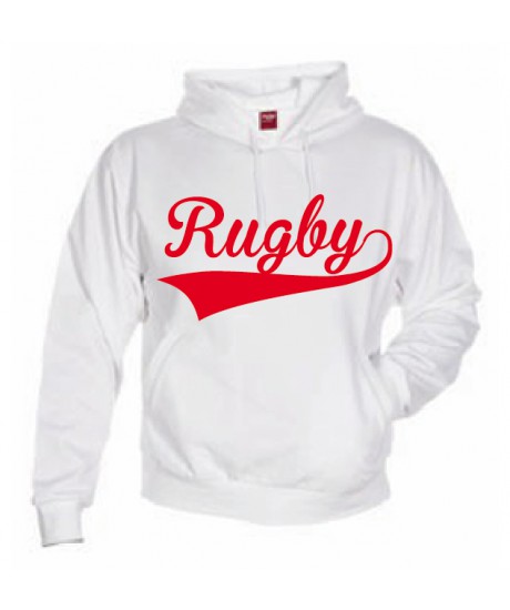 Sweat capuche Rugby Blanc