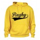 Sweat capuche Rugby Jaune