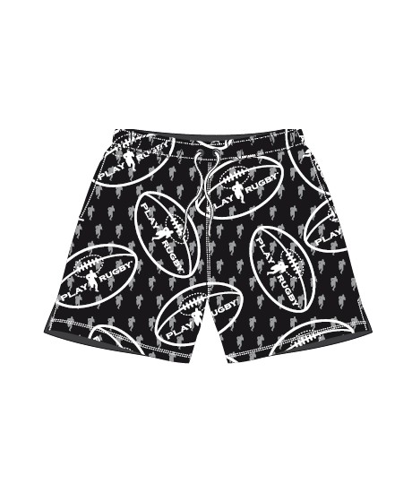 Short de Bain Play Rugby Junior ballon Noir 