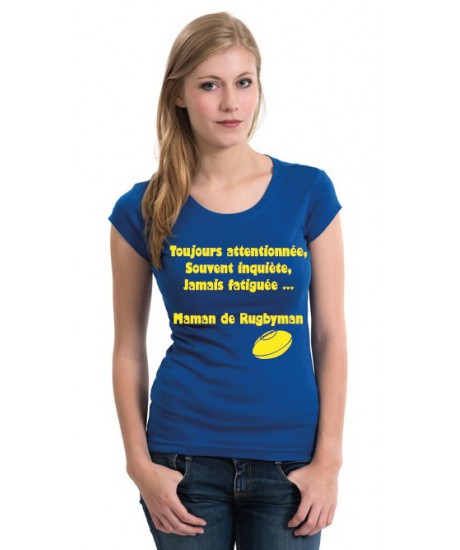 Tee shirt Maman de Rugbyman Bleu