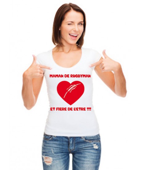 Tee shirt Maman et fière Blanc