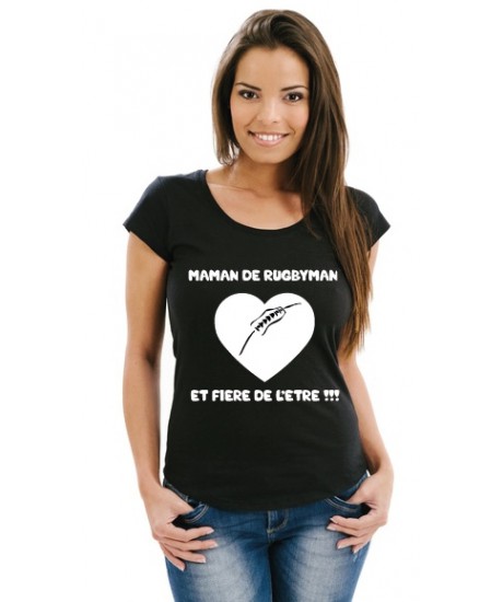 Tee shirt Maman et fière Noir