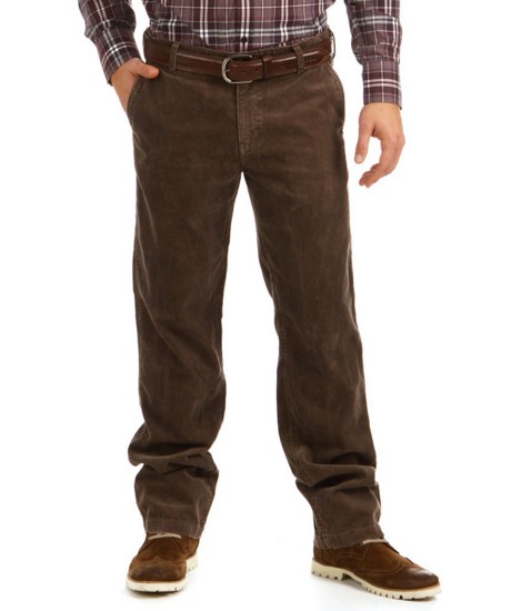 Pantalon Chino Ruckfield Marron Côtelé