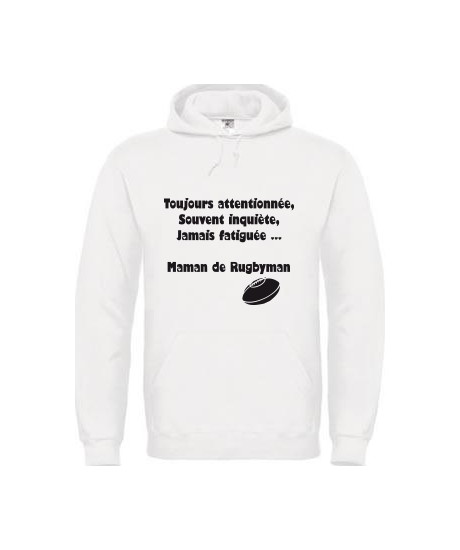 Sweat Maman de Rugbyman blanc