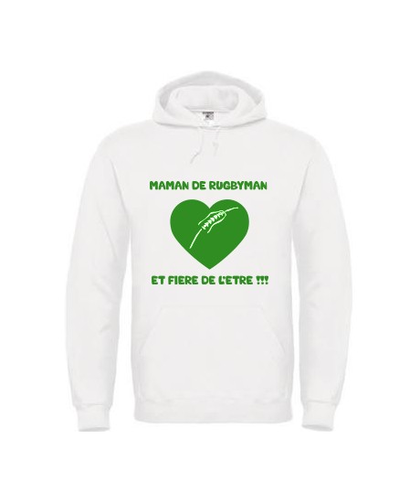 Sweat Maman fière blanc Vert