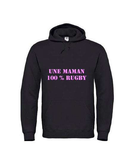 Sweat Maman 100 % noir rose 