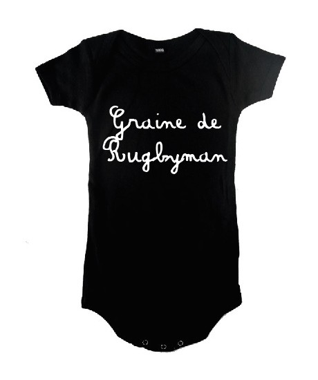 Body bébé Graine de Rugbyman Noir