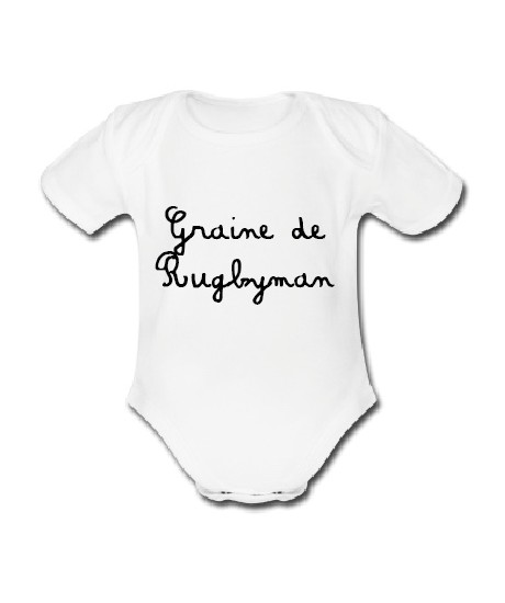 Body bébé Graine de Rugbyman Blanc