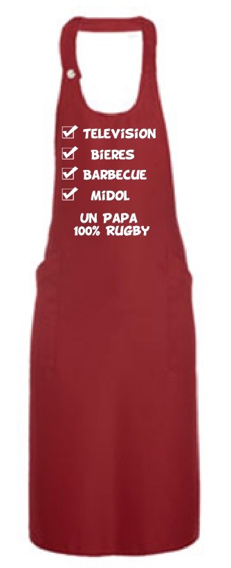 Tablier de cuisine Rugby Rouge - Esprit Rugby
