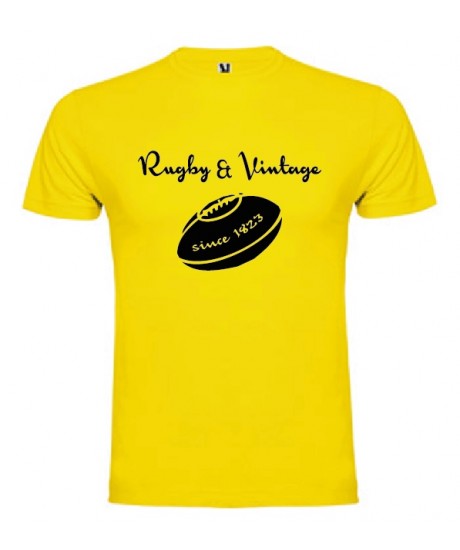 Tee Shirt Rugby & Vintage Ballon Jaune