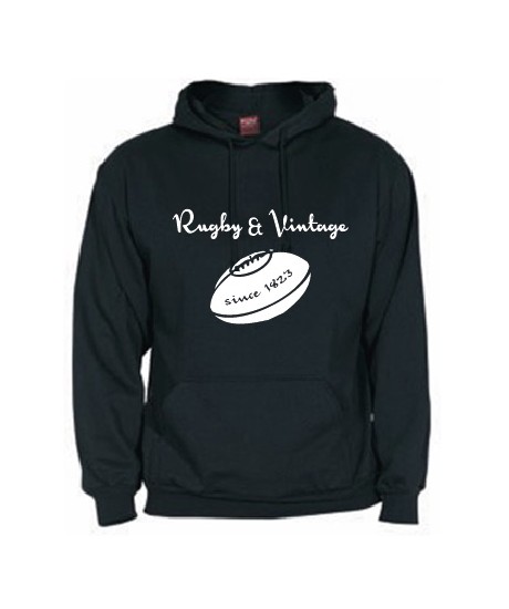 Sweat capuche Rugby & Vintage Ballon Noir