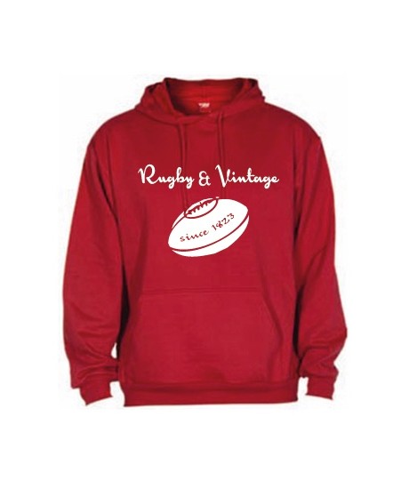 Sweat capuche Rugby & Vintage Ballon Rouge