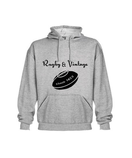 Sweat capuche Rugby & Vintage Ballon Gris