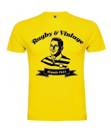 Tee Shirt Rugby & Vintage Buste Jaune