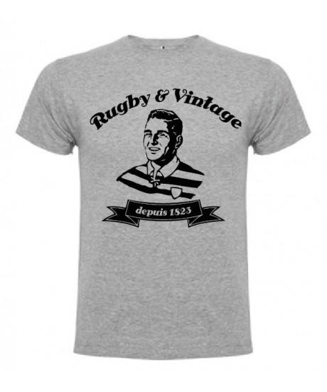 Tee Shirt Rugby & Vintage Buste Gris